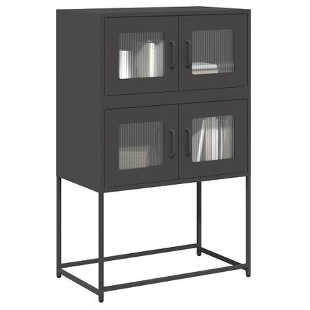 Buffet haut noir 68x39x107 cm acier