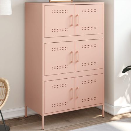 Buffet haut rose 68x39x113 cm acier