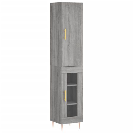 Buffet haut Sonoma gris 34,5x34x180 cm Bois d'ingénierie