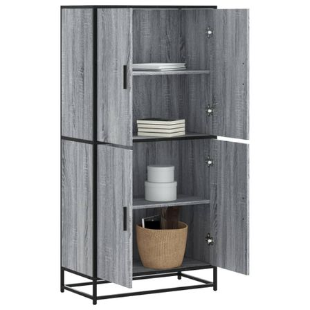 Buffet haut sonoma gris 68x35x139 cm bois d'ingénierie