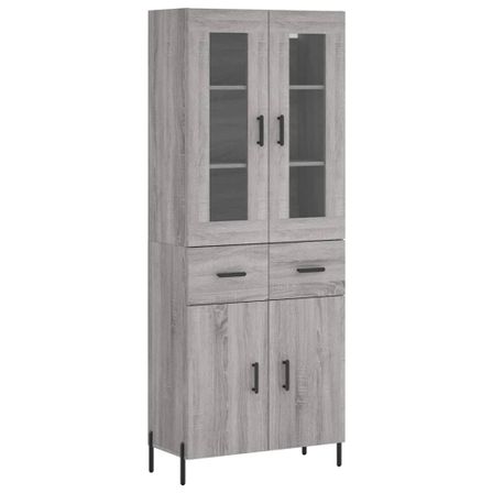 Buffet haut Sonoma gris 69,5x34x180 cm Bois d'ingénierie