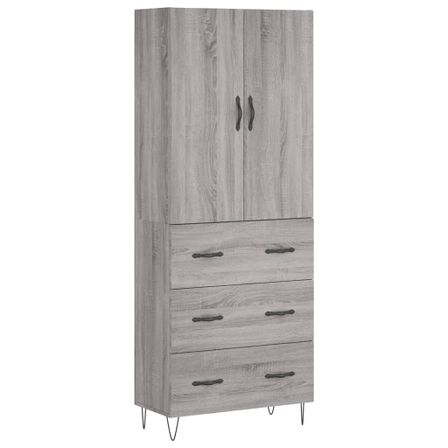Buffet haut Sonoma gris 69,5x34x180 cm Bois d'ingénierie