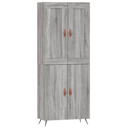 Buffet haut Sonoma gris 69,5x34x180 cm Bois d'ingénierie