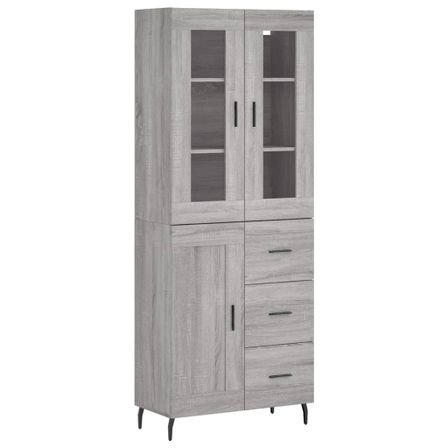Buffet haut Sonoma gris 69,5x34x180 cm Bois d'ingénierie