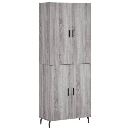 Buffet haut Sonoma gris 69,5x34x180 cm Bois d'ingénierie