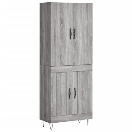 Buffet haut Sonoma gris 69,5x34x180 cm Bois d'ingénierie