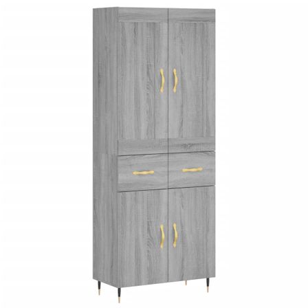 Buffet haut Sonoma gris 69,5x34x180 cm Bois d'ingénierie