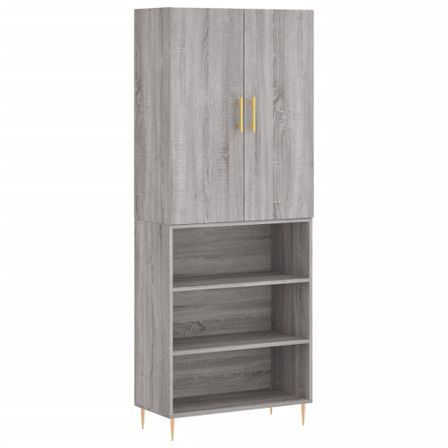 Buffet haut Sonoma gris 69,5x34x180 cm Bois d'ingénierie
