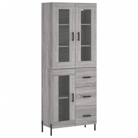 Buffet haut Sonoma gris 69,5x34x180 cm Bois d'ingénierie