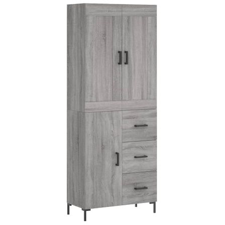 Buffet haut Sonoma gris 69,5x34x180 cm Bois d'ingénierie
