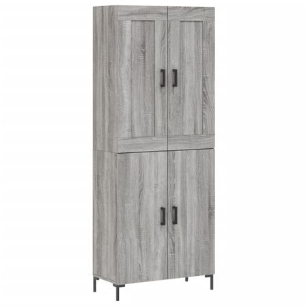 Buffet haut Sonoma gris 69,5x34x180 cm Bois d'ingénierie