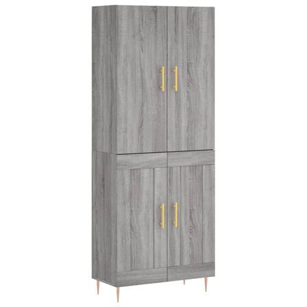 Buffet haut Sonoma gris 69,5x34x180 cm Bois d'ingénierie