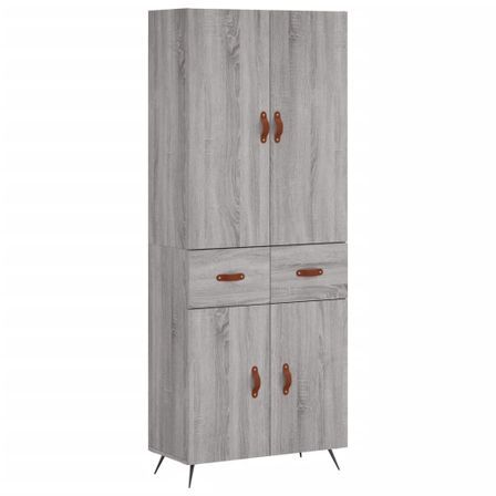 Buffet haut Sonoma gris 69,5x34x180 cm Bois d'ingénierie