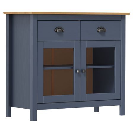 Buffet Hill Range Gris 90x40x80 cm Bois de pin solide