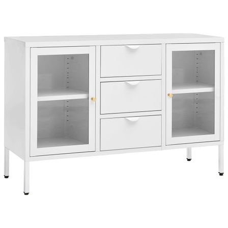 Buffet Lapona 105 cm – Acier et verre trempé