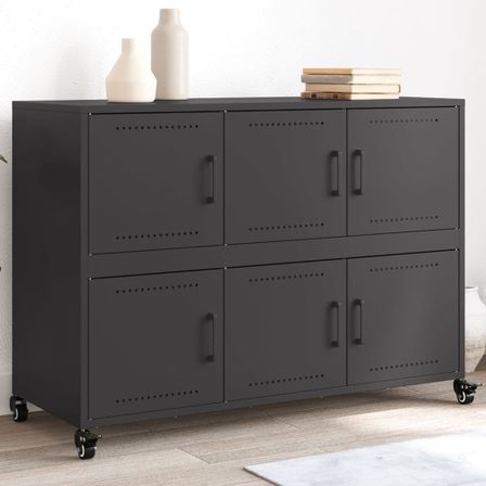 Buffet noir 100,5x39x72 cm acier laminé à froid