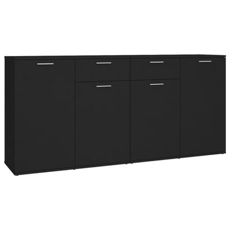 Buffet Noir 160x36x75 cm 2