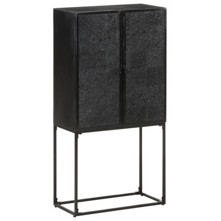 Buffet Noir 60x30x120 cm Bois massif d'acacia et de manguier