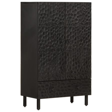 Buffet noir 60x33x100 cm bois de manguier massif