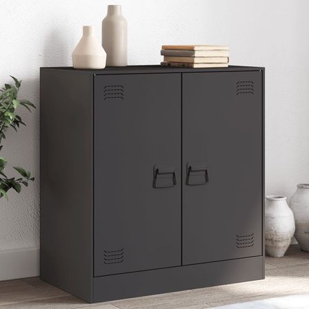 Buffet noir 67x39x73 cm acier