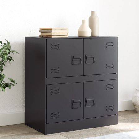 Buffet noir 67x39x73 cm acier