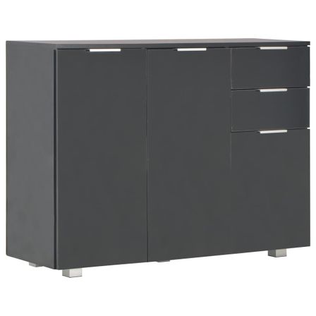 Buffet Noir brillant 107 x 35 x 76 cm