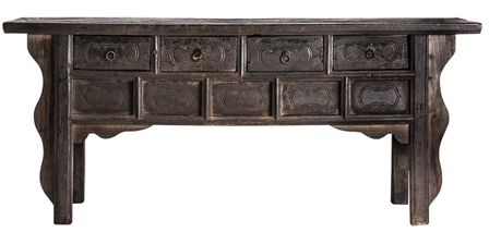 Buffet oriental 4 tiroirs orme massif marron vieilli Waylon