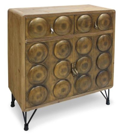 Buffet original industriel métal et bois bronze Biba