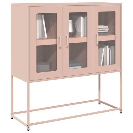 Buffet rose 100,5x39x107 cm acier laminé à froid