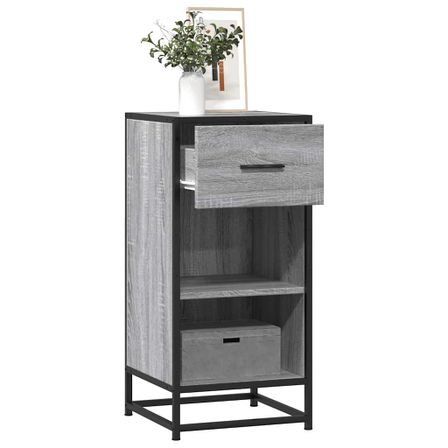 Buffet sonoma gris 35,5x35x76 cm bois d'ingénierie et métal