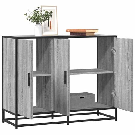 Buffet sonoma gris 94x35x76 cm bois d'ingénierie