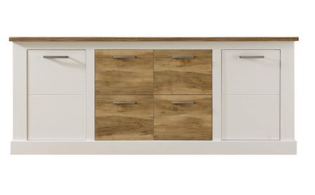 Buffet style maison de campagne pin blanc et noyer satiné Kampa 207 cm