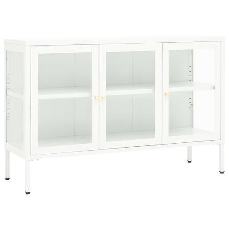 Buffet Verla 105 cm – Acier et verre trempé