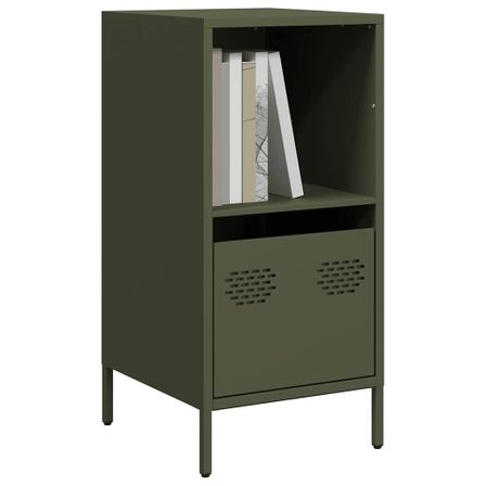 Buffet vert olive 35x39x73,5 cm acier laminé à froid