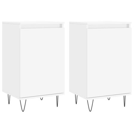 Buffets 2 pcs blanc 40x35x70 cm bois d’ingénierie