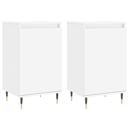Buffets 2 pcs blanc 40x35x70 cm bois d’ingénierie