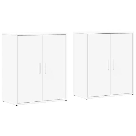 Buffets 2 pcs blanc 60x31x70 cm bois d'ingénierie
