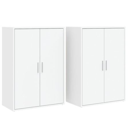 Buffets 2 pcs blanc 60x31x84 cm bois d'ingénierie