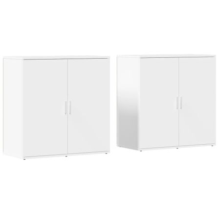 Buffets 2 pcs blanc 79x38x80 cm bois d’ingénierie