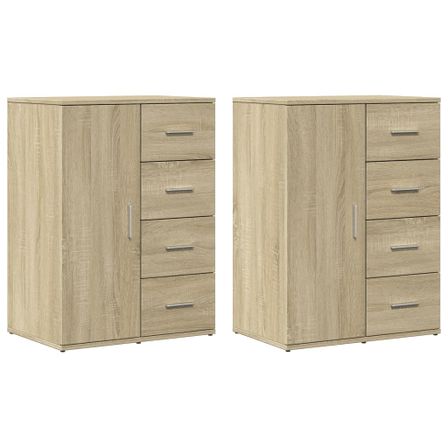 Buffets 2 pcs chêne sonoma 59x39x80 cm bois d'ingénierie
