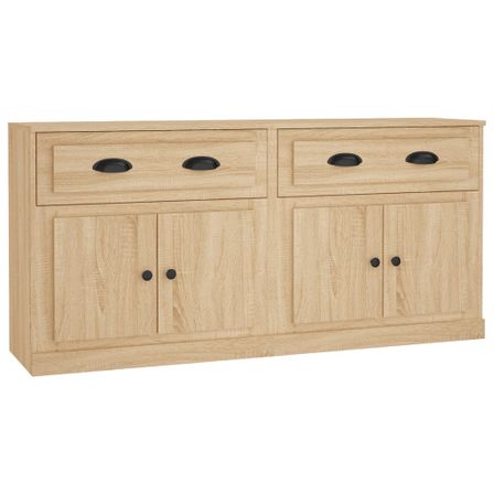 Buffets 2 pcs chêne sonoma bois d'ingénierie