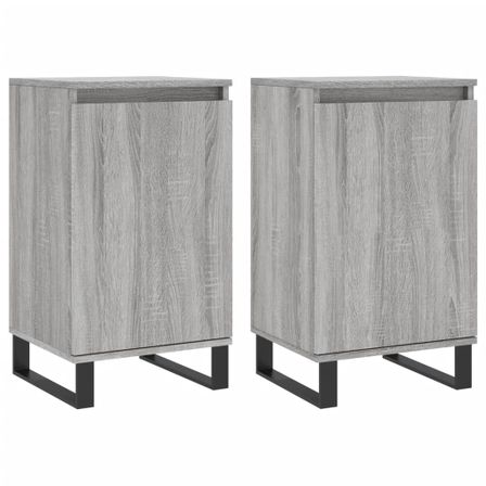 Buffets 2 pcs sonoma gris 40x35x70 cm bois d'ingénierie