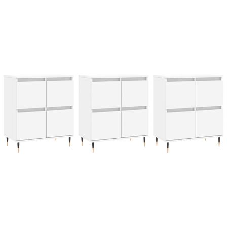 Buffets 3 pcs Blanc Bois d'ingénierie