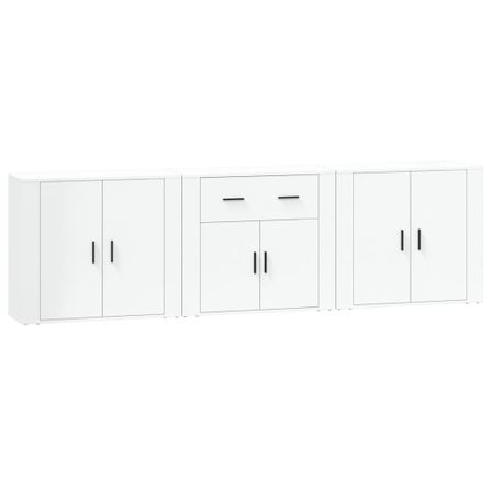 Buffets 3 pcs Blanc Bois d'ingénierie