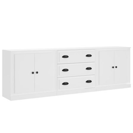 Buffets 3 pcs Blanc Bois d'ingénierie