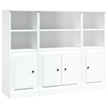Buffets 3 pcs blanc bois d'ingénierie