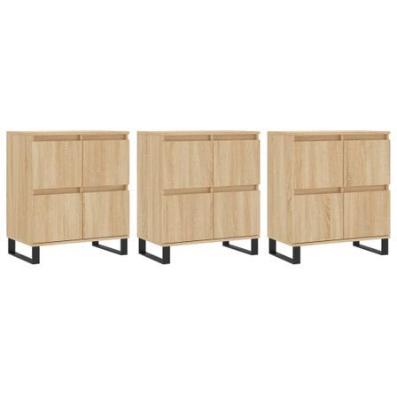 Buffets 3 pcs Chêne sonoma Bois d'ingénierie