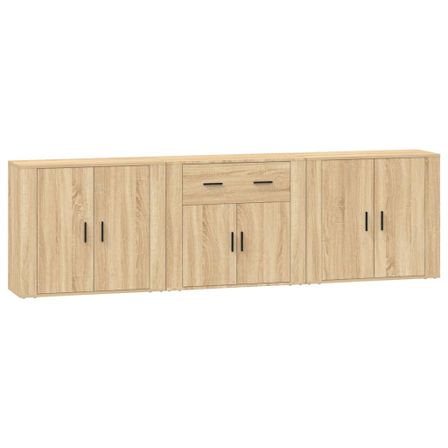 Buffets 3 pcs Chêne sonoma Bois d'ingénierie