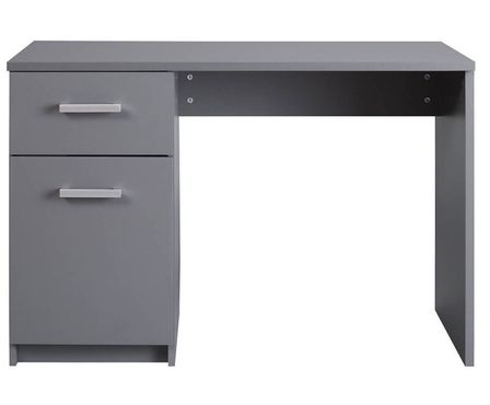 Bureau 1 porte 1 tiroir gris graphite Reta 115 cm