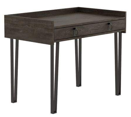 Bureau 1 tiroir bois marron avec des pieds en métal noir Louza 100 cm